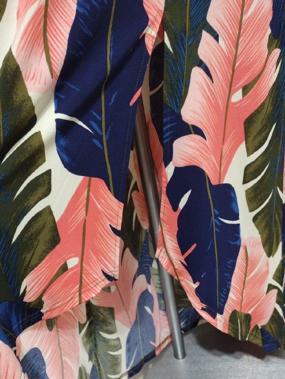 Venus Tropical Leaf Print Off Shoulder High Low Maxi Dress M Resort Vacation - Picture 13 of 16